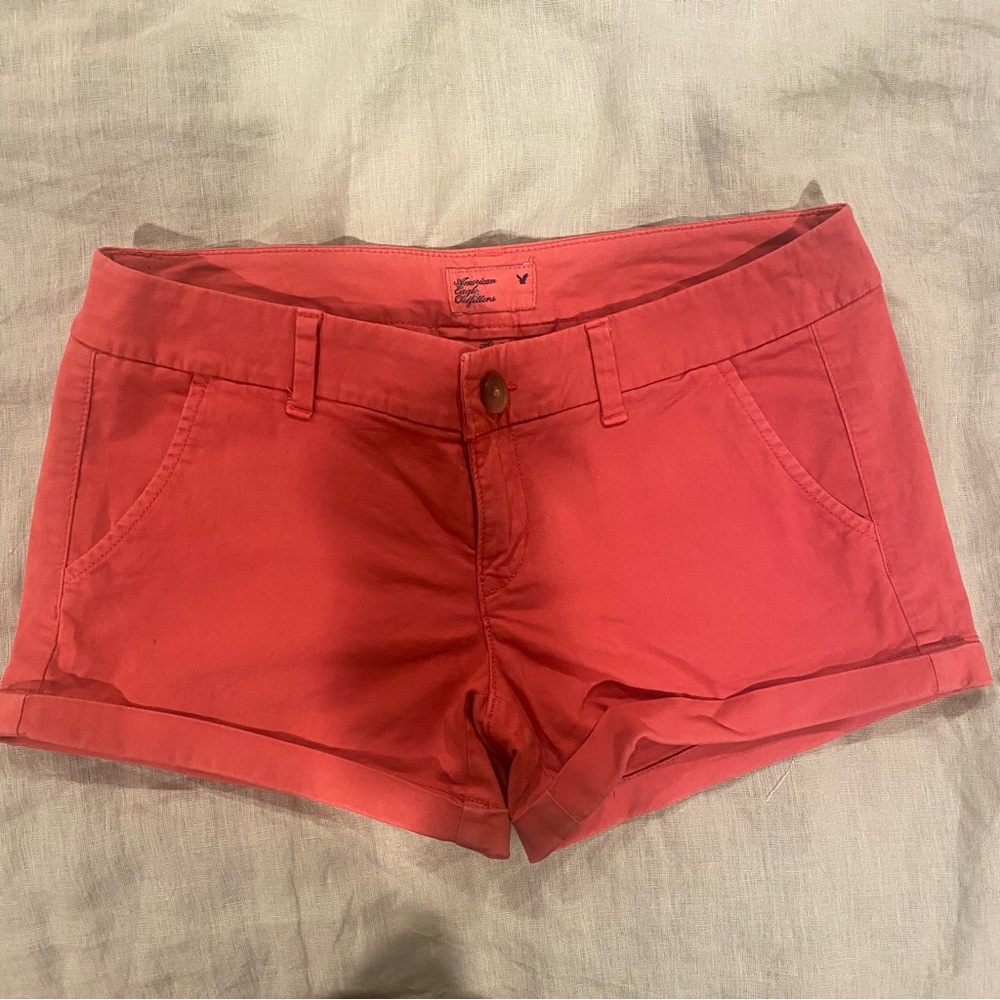 American Eagle Size 4 Stretch Off Red Shorts